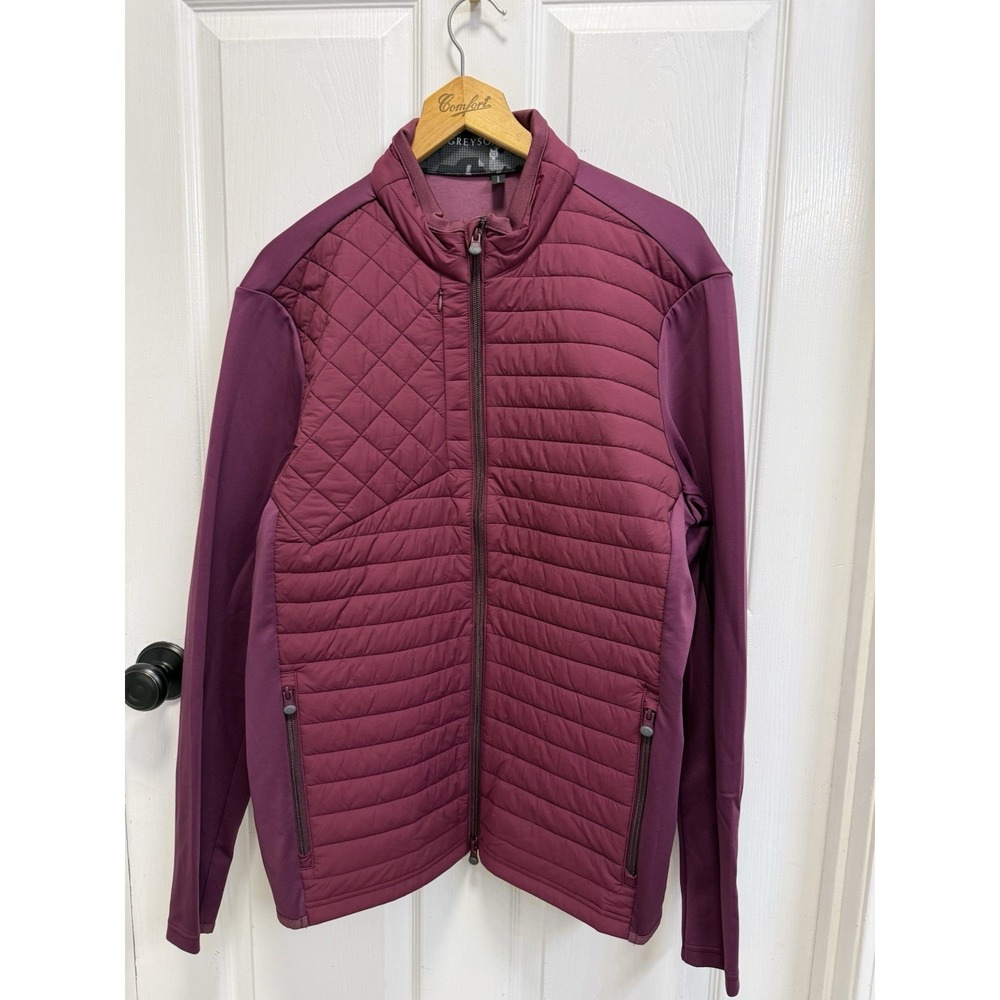 Greyson Jacket Yukon Mens XL Hybrid Maroon Quilted Full Zip Golf Insulated Coat